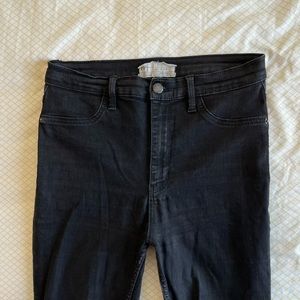 Free People full length black wash skinny jeans